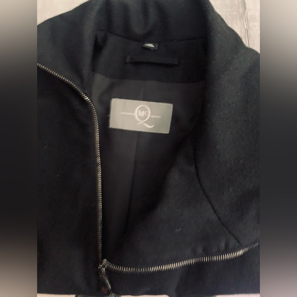Alexander McQueen X McQ Black Wool Asymmetrical Zip Up Coat Jacket IT48 USM - Picture 4 of 12
